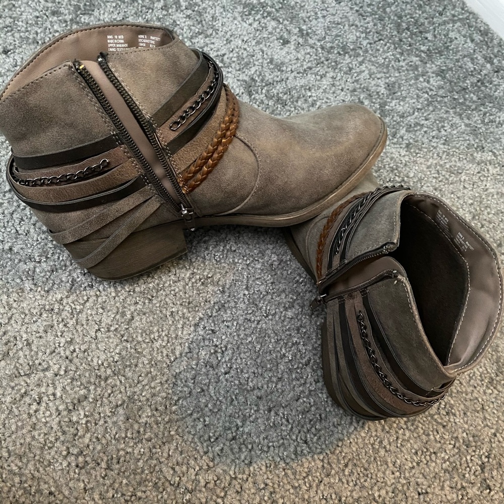 Taupe ankle booties